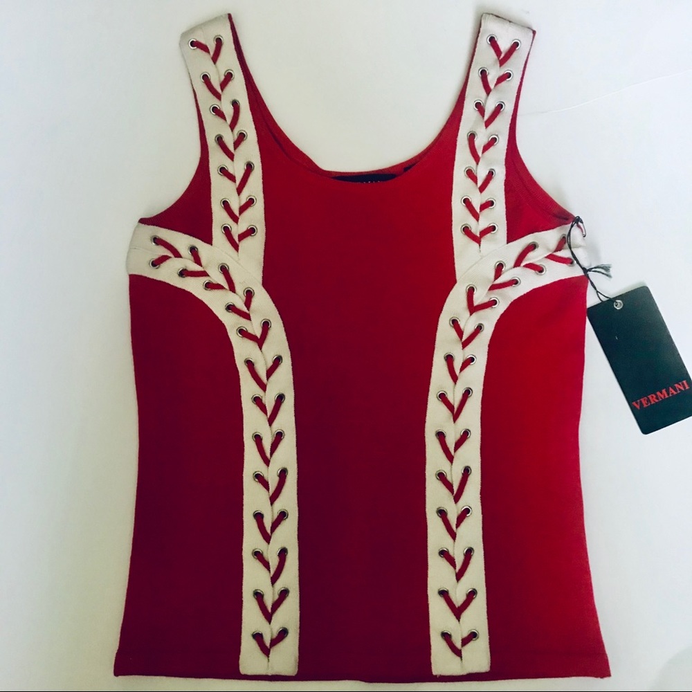 Vermani French kiss red/white top